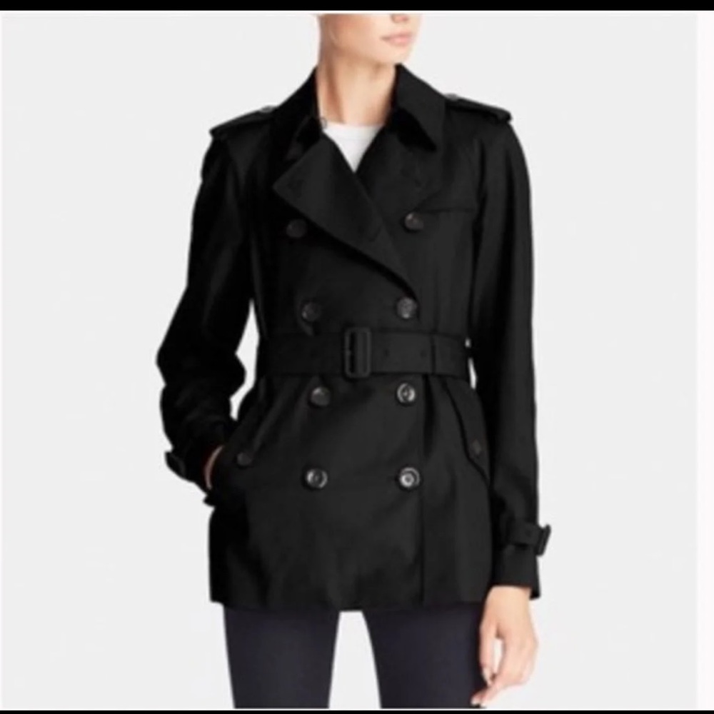 Black Coach Short Trench Coat